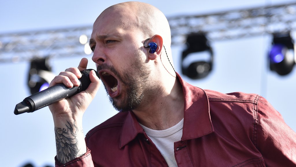 Lukas Magyar mit Veil Of Maya am 23. April 2022 beim Swanfest in Sacramento